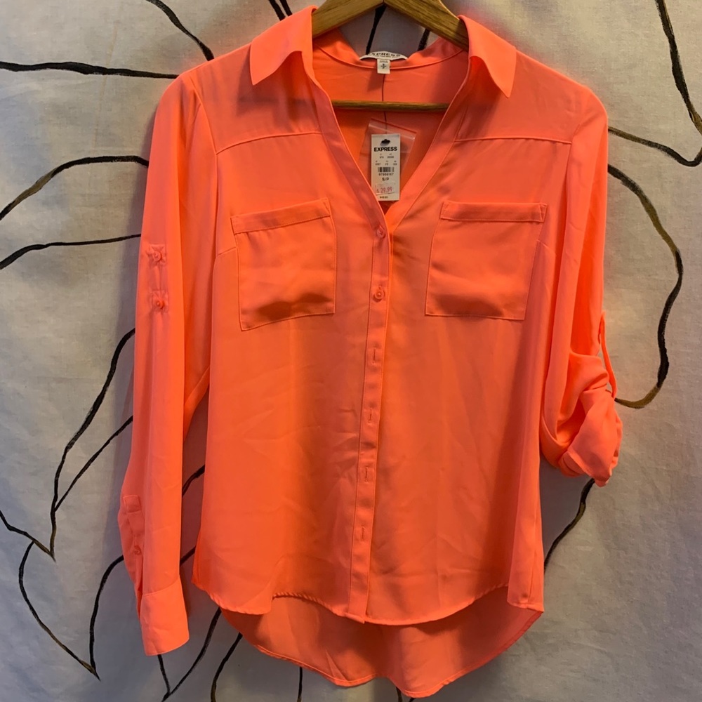 Vibrant Coral Portofino Blouse